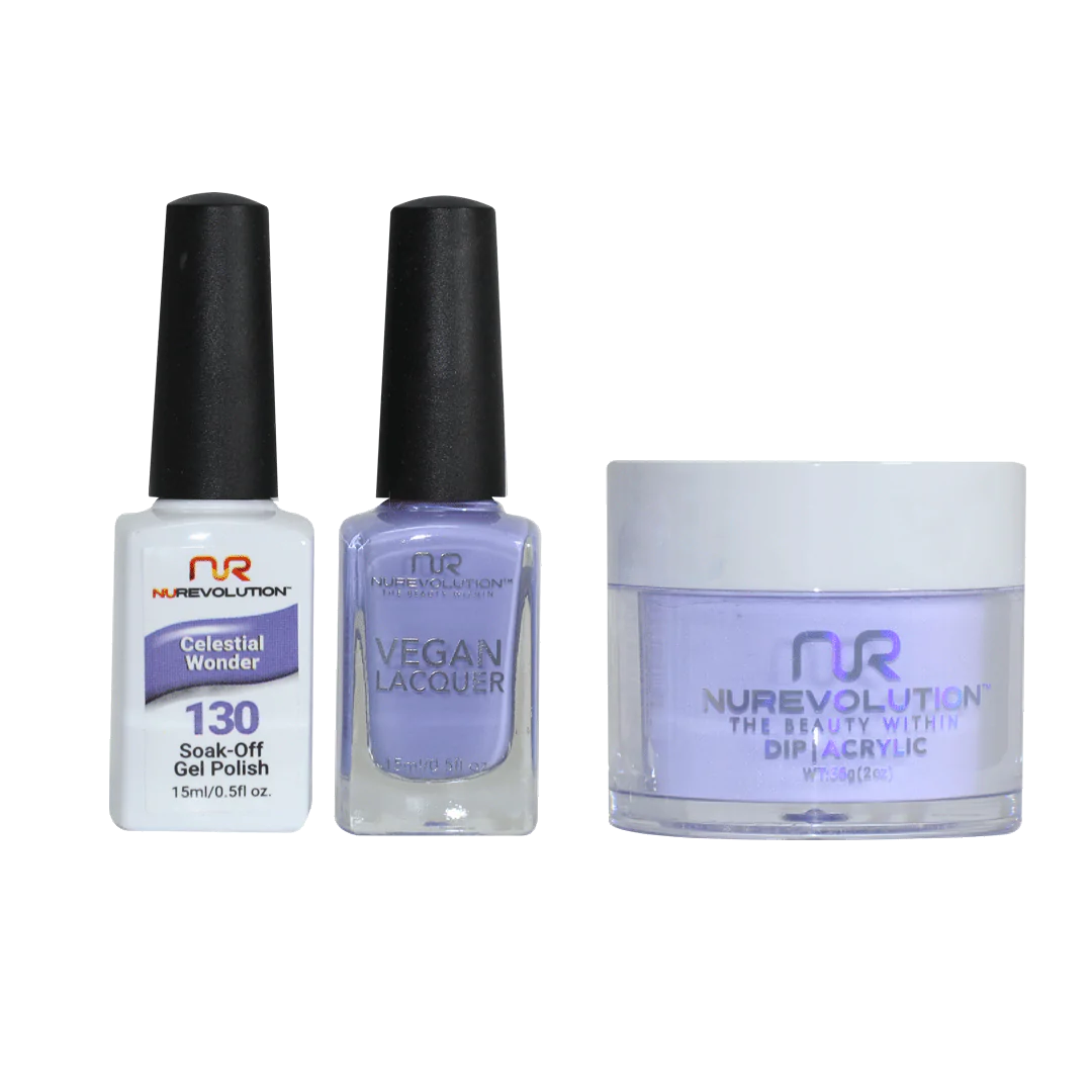 NuRevolution 3in1 Dipping Powder + Gel Polish + Nail Lacquer, 130, Celestial Wonder