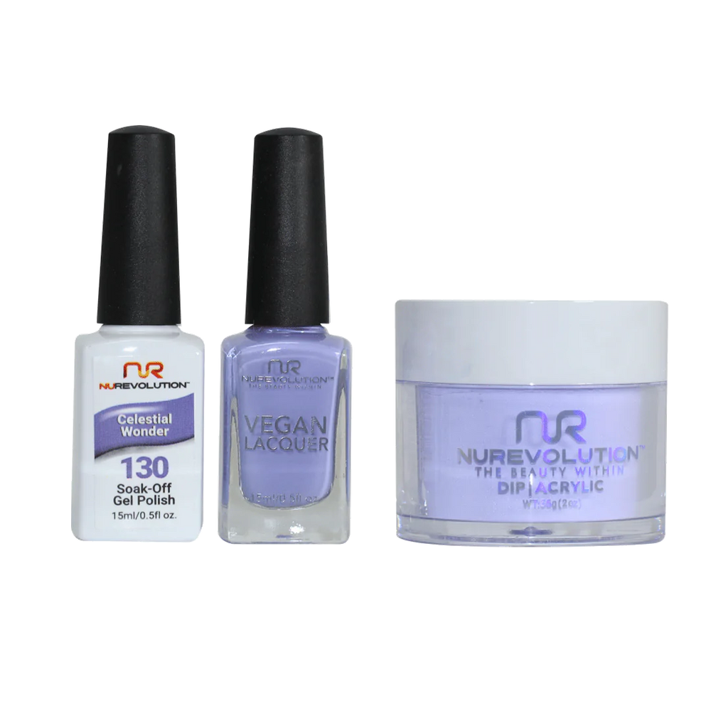 NuRevolution 3in1 Dipping Powder + Gel Polish + Nail Lacquer, 130, Celestial Wonder