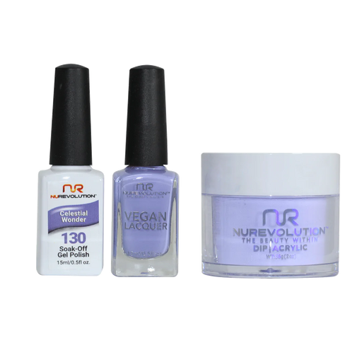 NuRevolution 3in1 Dipping Powder + Gel Polish + Nail Lacquer, 130, Celestial Wonder