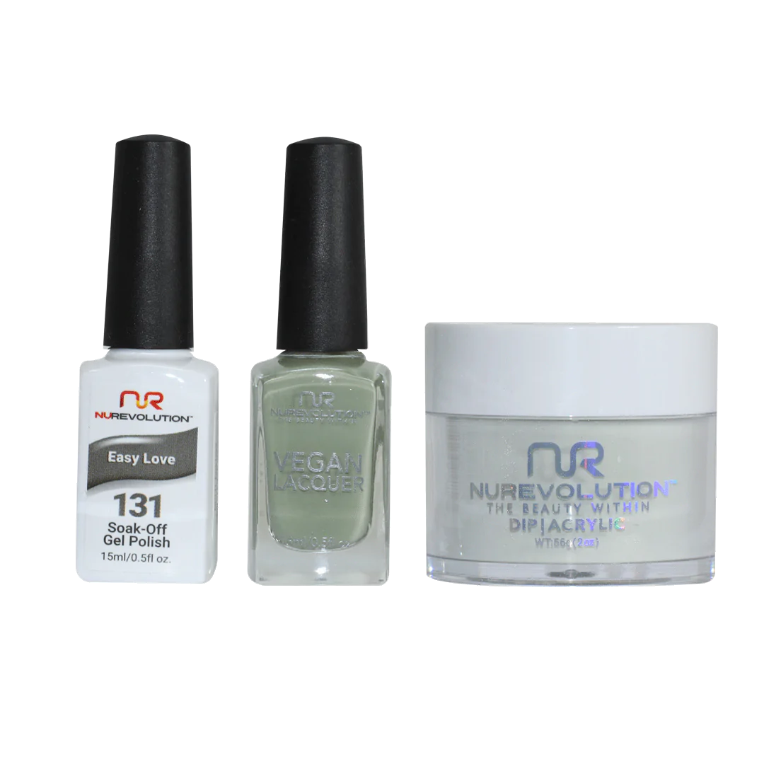 NuRevolution 3in1 Dipping Powder + Gel Polish + Nail Lacquer, 131, Easy Love