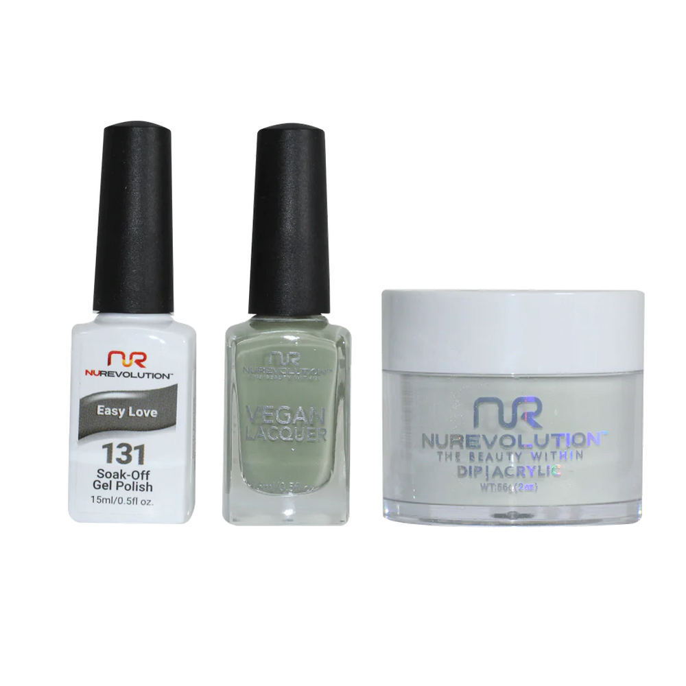 NuRevolution 3in1 Dipping Powder + Gel Polish + Nail Lacquer, 131, Easy Love