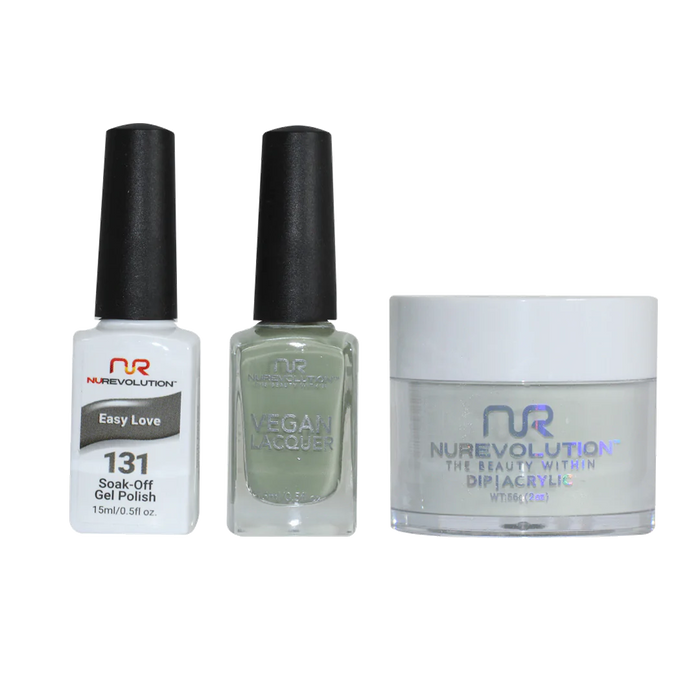 NuRevolution 3in1 Dipping Powder + Gel Polish + Nail Lacquer, 131, Easy Love