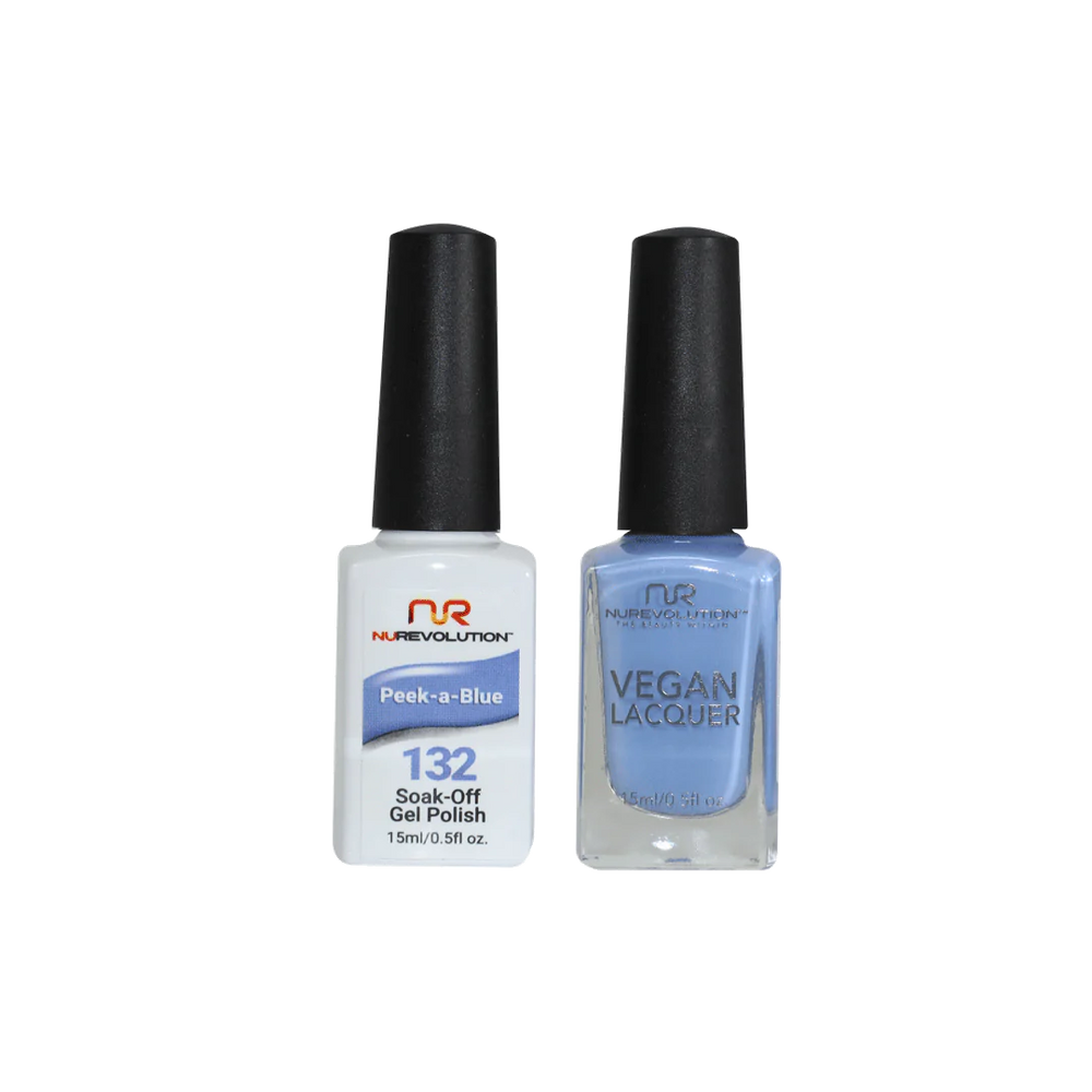 NuRevolution Gel Polish + Nail Lacquer, 132, Peek-a-Blue, 0.5oz