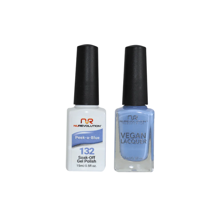 NuRevolution Gel Polish + Nail Lacquer, 132, Peek-a-Blue, 0.5oz