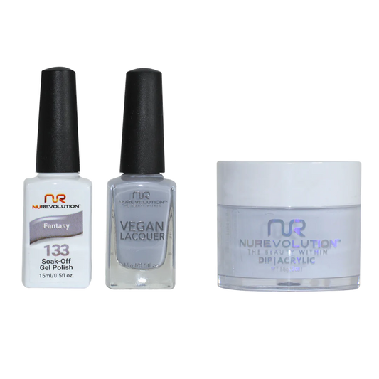 NuRevolution 3in1 Dipping Powder + Gel Polish + Nail Lacquer, 133, Fantasy