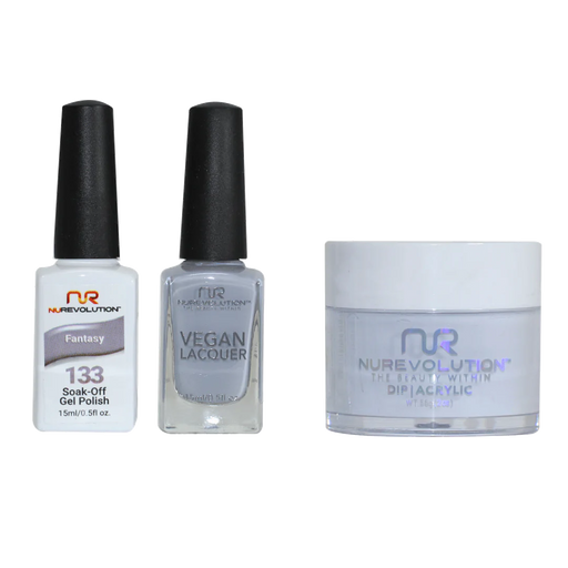 NuRevolution 3in1 Dipping Powder + Gel Polish + Nail Lacquer, 133, Fantasy