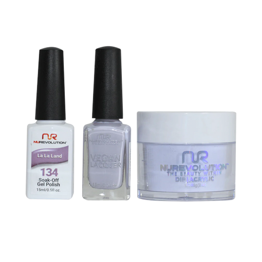 NuRevolution 3in1 Dipping Powder + Gel Polish + Nail Lacquer, 134, La La Land