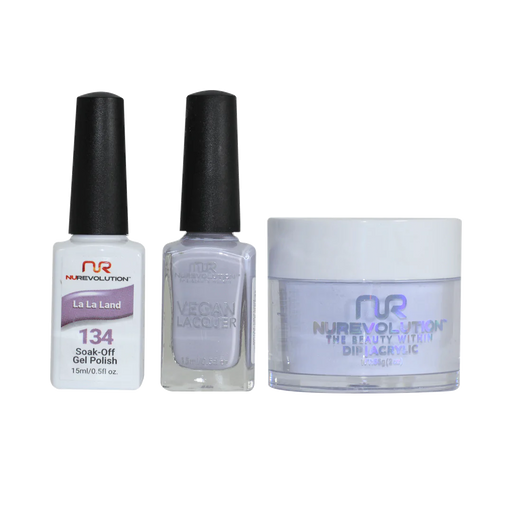 NuRevolution 3in1 Dipping Powder + Gel Polish + Nail Lacquer, 134, La La Land
