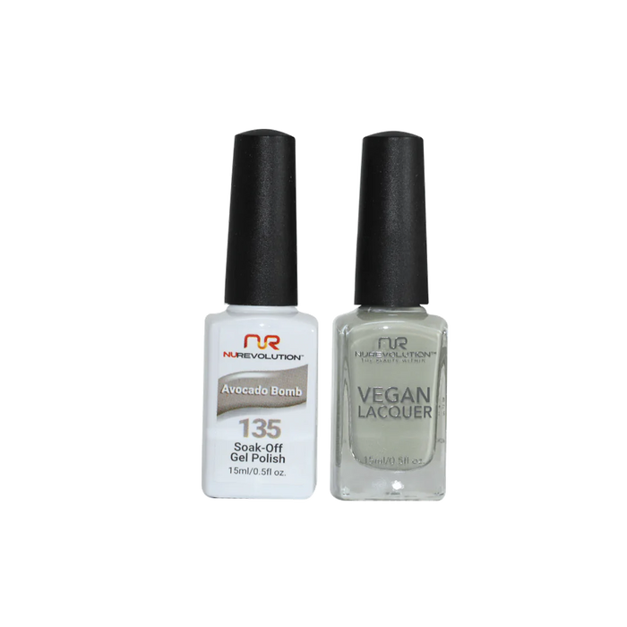 NuRevolution Gel Polish + Nail Lacquer, 135, Avocado Bomb, 0.5oz