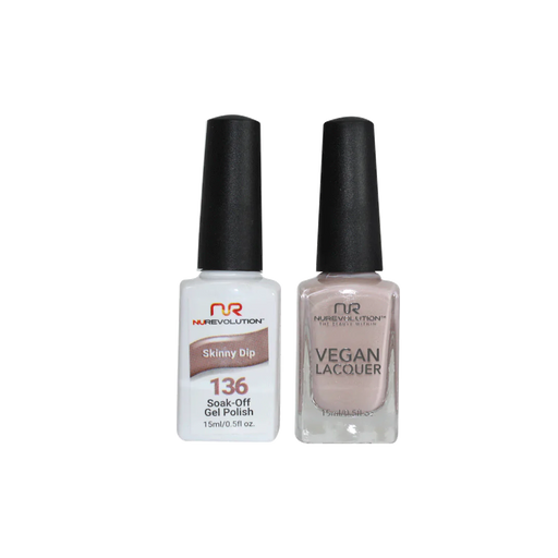 NuRevolution Gel Polish + Nail Lacquer, 136, Skinny Dip, 0.5oz