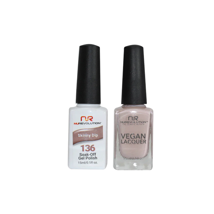 NuRevolution Gel Polish + Nail Lacquer, 136, Skinny Dip, 0.5oz