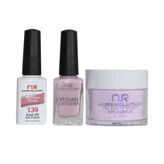 NuRevolution 3in1 Dipping Powder + Gel Polish + Nail Lacquer, 139, Backseat Bestie