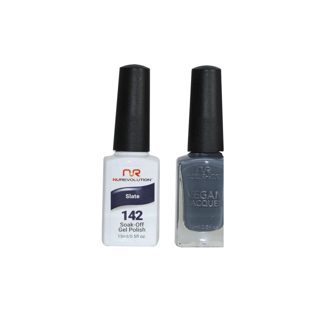 NuRevolution Gel Polish + Nail Lacquer, 142, Slate Gel, 0.5oz
