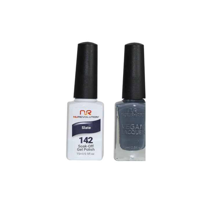 NuRevolution Gel Polish + Nail Lacquer, 142, Slate Gel, 0.5oz
