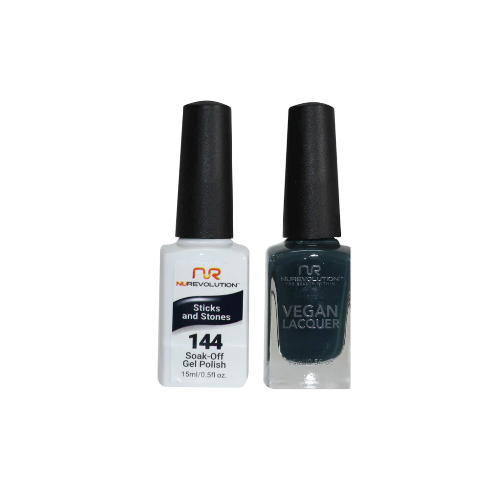 NuRevolution Gel Polish + Nail Lacquer, 144, Sticks and Stones, 0.5oz