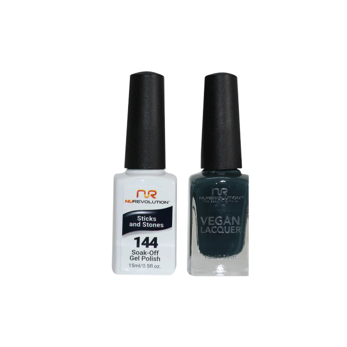 NuRevolution Gel Polish + Nail Lacquer, 144, Sticks and Stones, 0.5oz