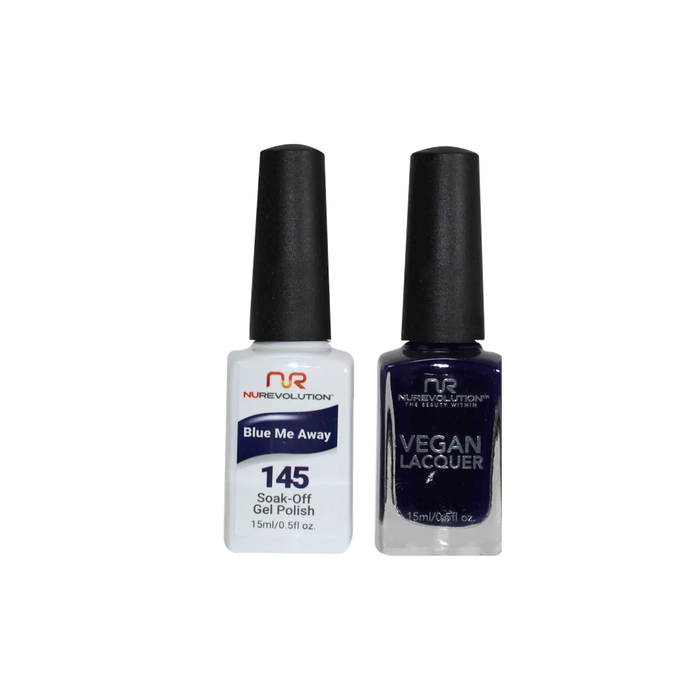 NuRevolution Gel Polish + Nail Lacquer, 145, Blue Me Away, 0.5oz