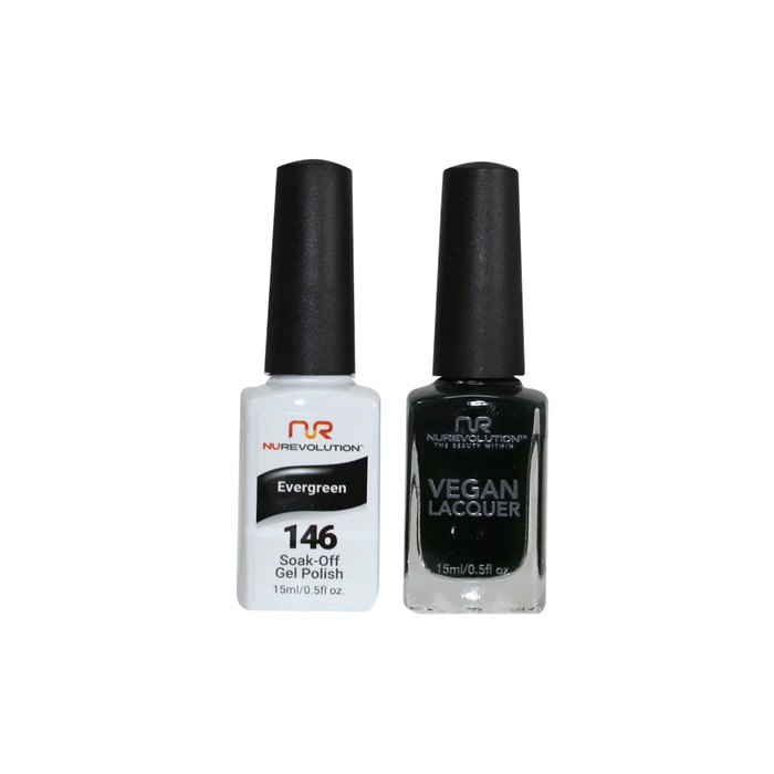 NuRevolution Gel Polish + Nail Lacquer, 146, Evergreen, 0.5oz