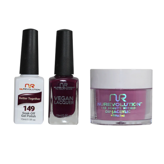 NuRevolution 3in1 Dipping Powder + Gel Polish + Nail Lacquer, 149, Better Together