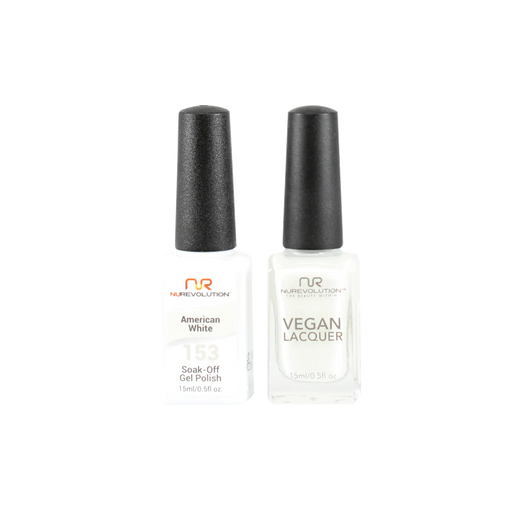 NuRevolution Gel Polish + Nail Lacquer, 153, American White, 0.5oz