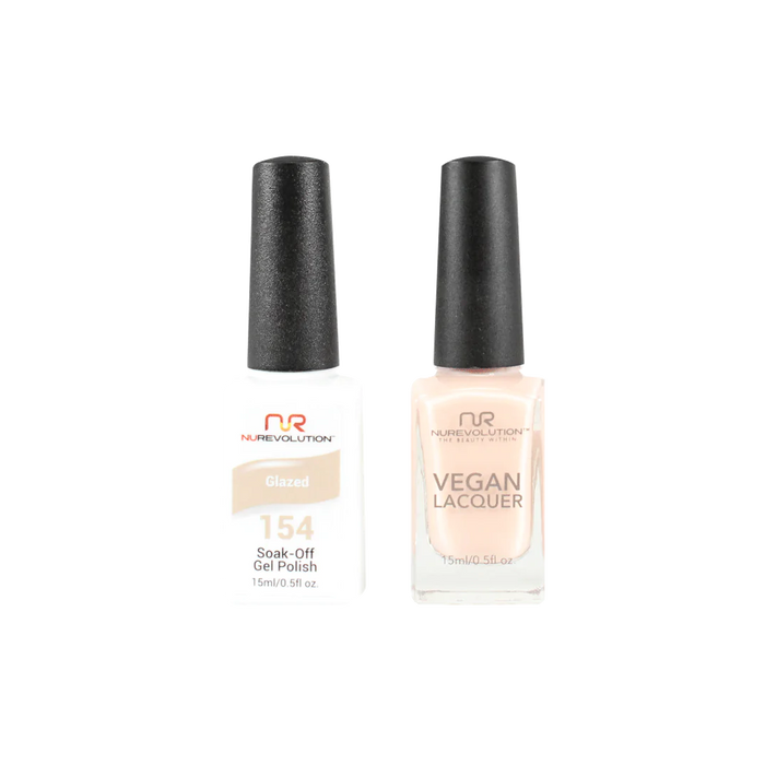 NuRevolution Gel Polish + Nail Lacquer, 154, Glazed, 0.5oz