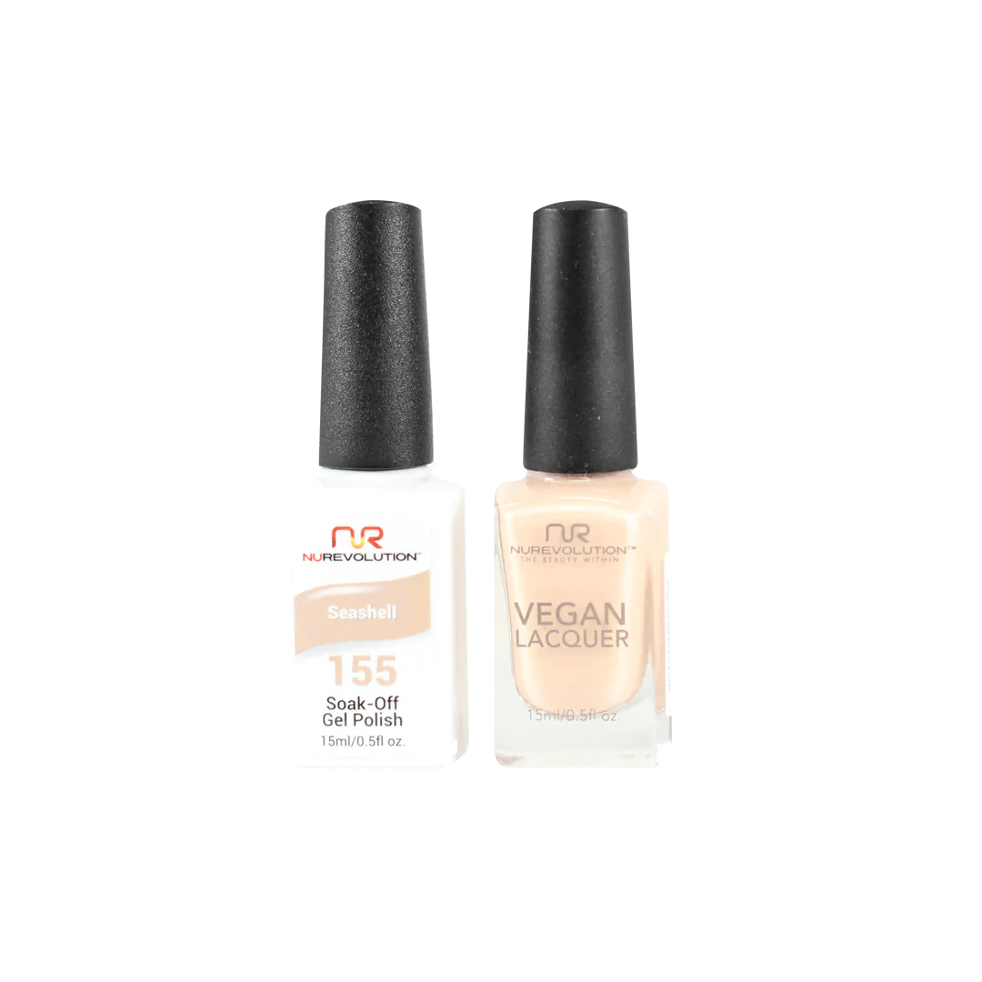 NuRevolution Gel Polish + Nail Lacquer, 155, Seashell, 0.5oz