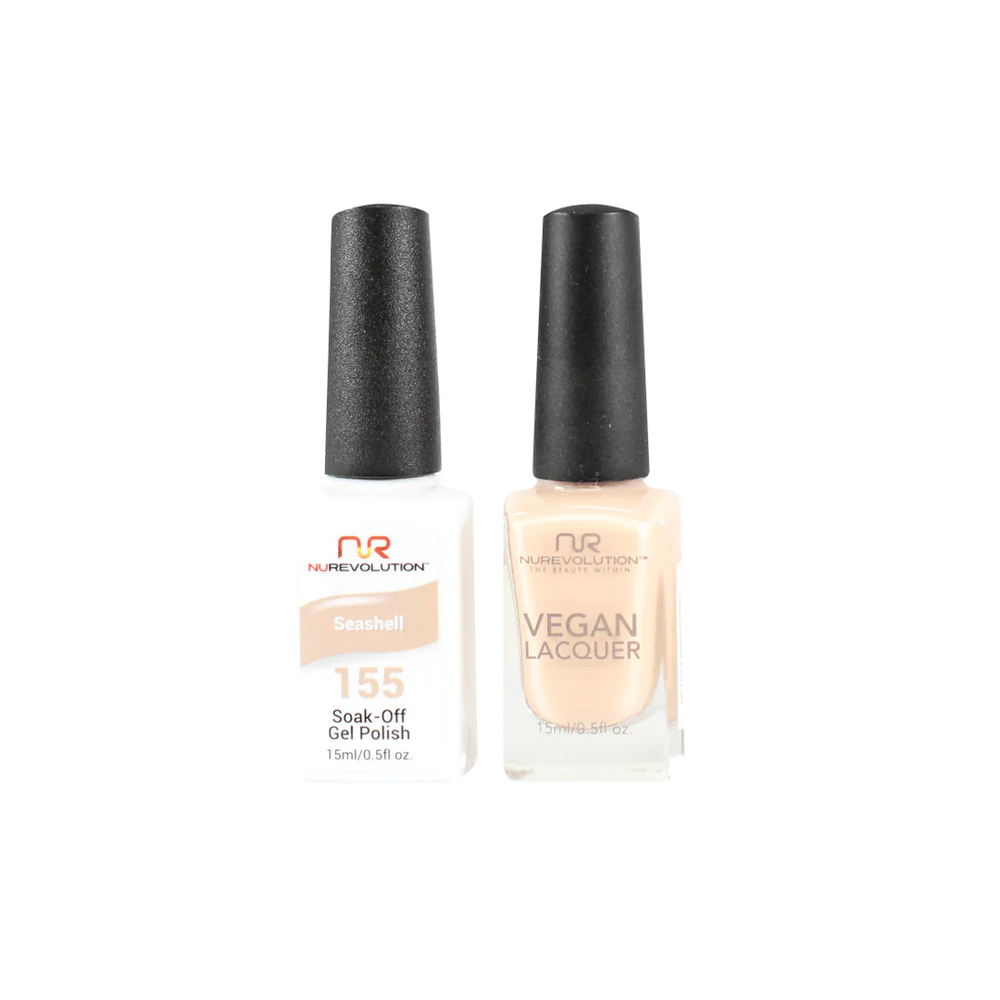 NuRevolution Gel Polish + Nail Lacquer, 155, Seashell, 0.5oz