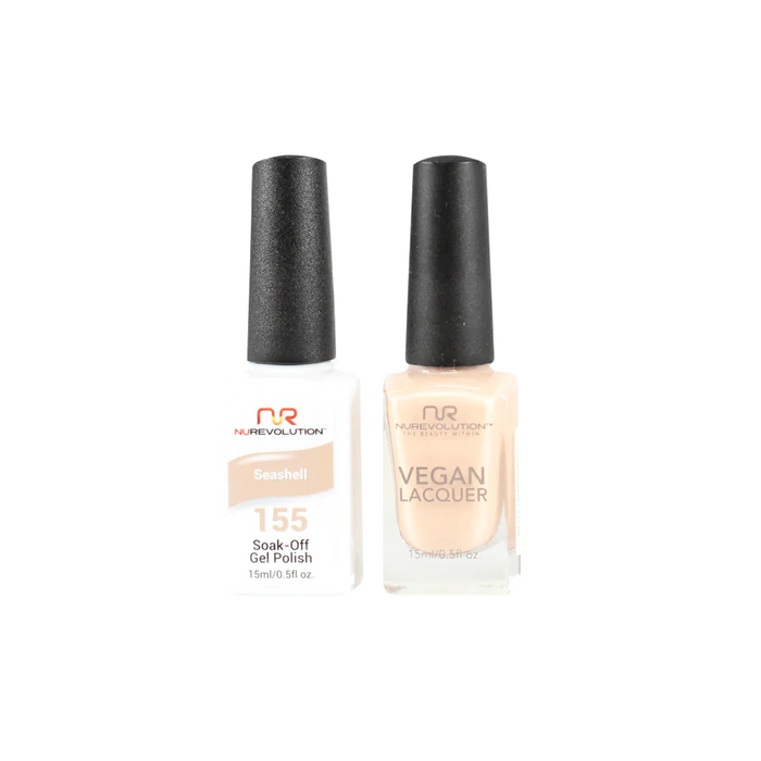 NuRevolution Gel Polish + Nail Lacquer, 155, Seashell, 0.5oz