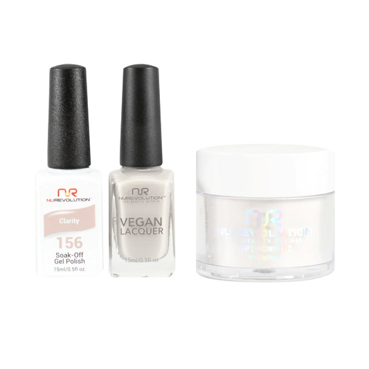 NuRevolution 3in1 Dipping Powder + Gel Polish + Nail Lacquer, 156, Clarity