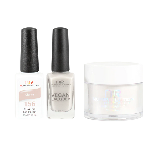 NuRevolution 3in1 Dipping Powder + Gel Polish + Nail Lacquer, 156, Clarity