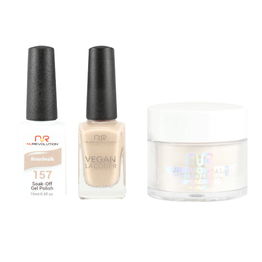 NuRevolution 3in1 Dipping Powder + Gel Polish + Nail Lacquer, 157, Boardwalk