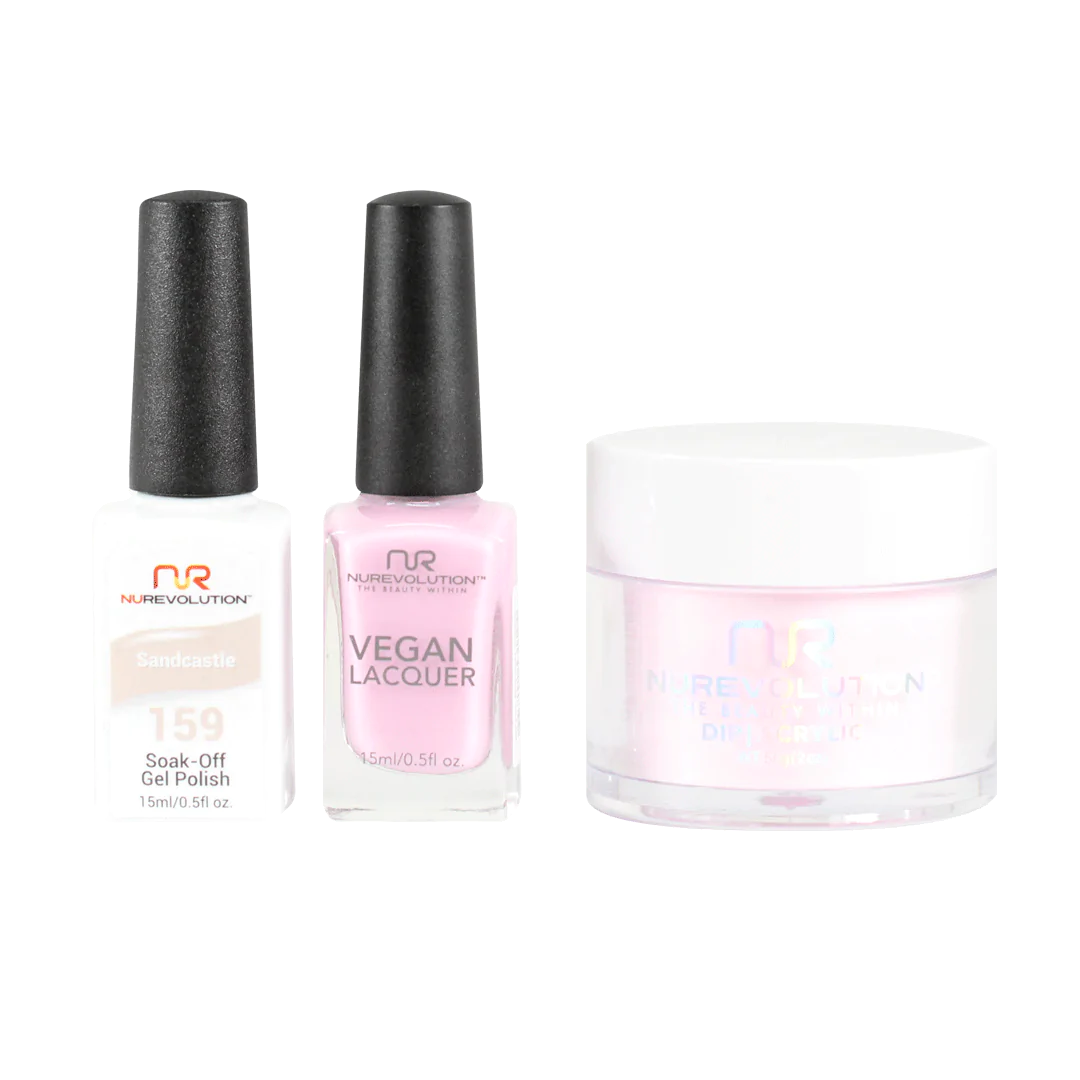 NuRevolution 3in1 Dipping Powder + Gel Polish + Nail Lacquer, 159, Sandcastle