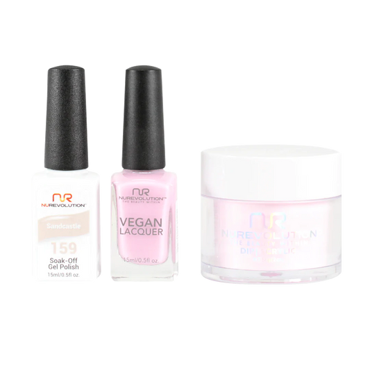 NuRevolution 3in1 Dipping Powder + Gel Polish + Nail Lacquer, 159, Sandcastle