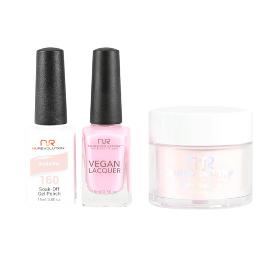 NuRevolution 3in1 Dipping Powder + Gel Polish + Nail Lacquer, 160, Sunbathe