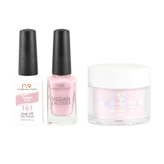 NuRevolution 3in1 Dipping Powder + Gel Polish + Nail Lacquer, 161, Dragon Fruit