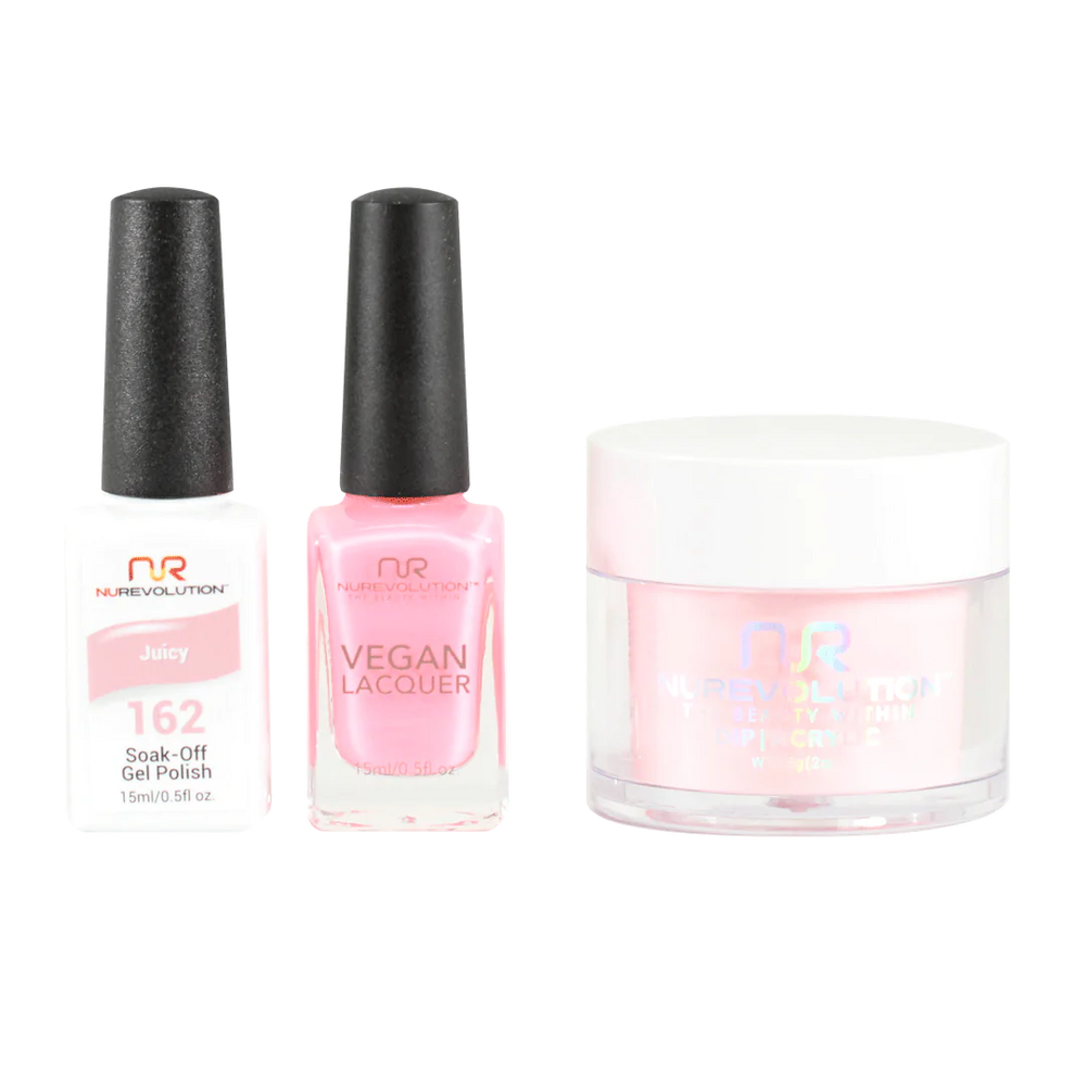 NuRevolution 3in1 Dipping Powder + Gel Polish + Nail Lacquer, 162, Juicy