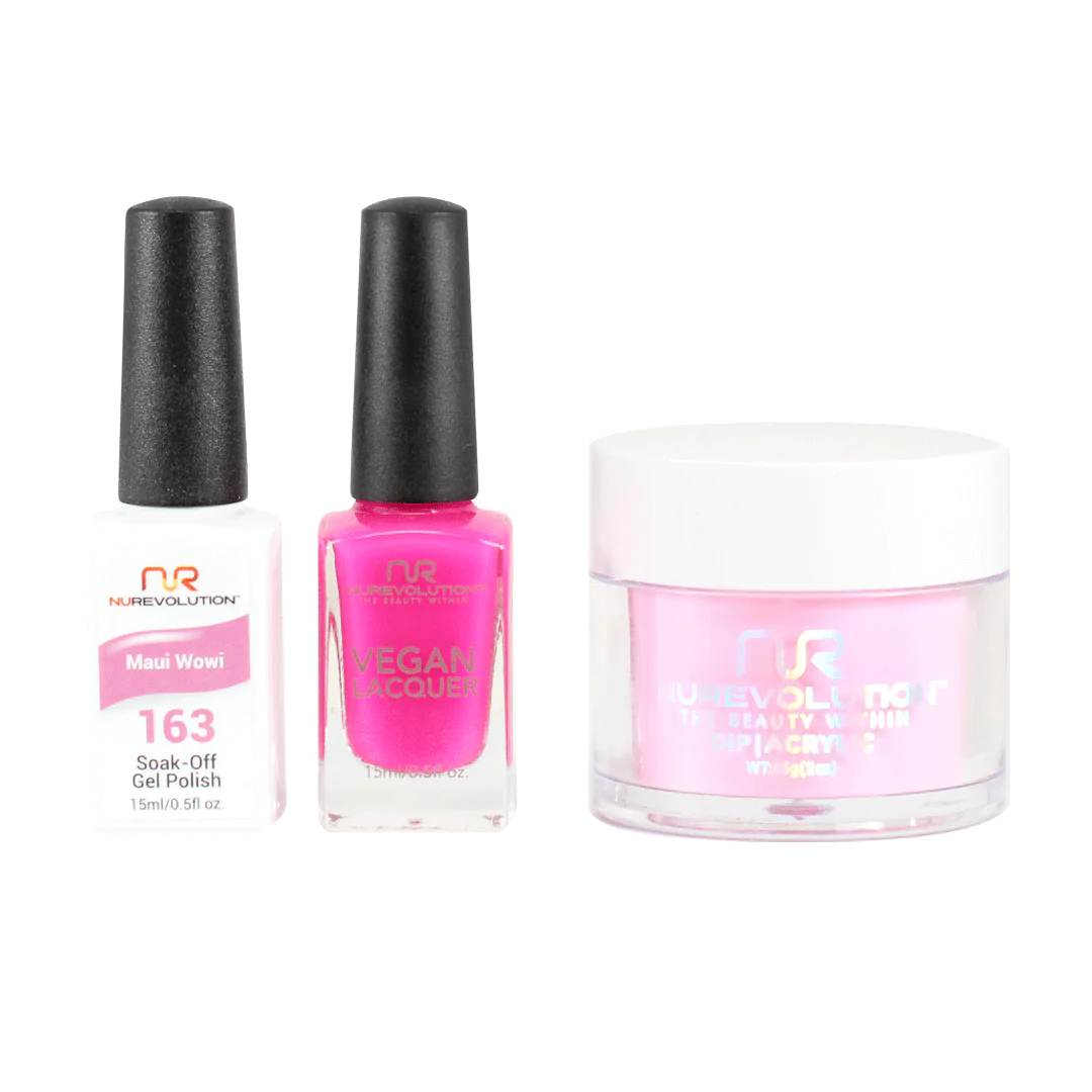 NuRevolution 3in1 Dipping Powder + Gel Polish + Nail Lacquer, 163, Juicy