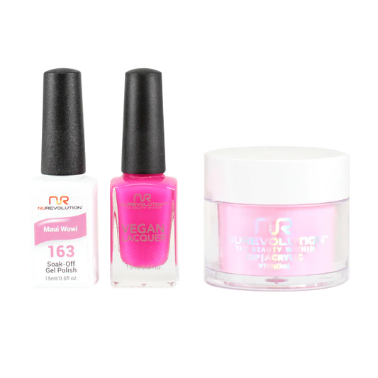 NuRevolution 3in1 Dipping Powder + Gel Polish + Nail Lacquer, 163, Juicy