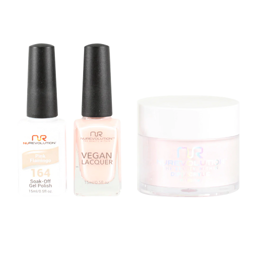 NuRevolution 3in1 Dipping Powder + Gel Polish + Nail Lacquer, 164, Pink Flamingo