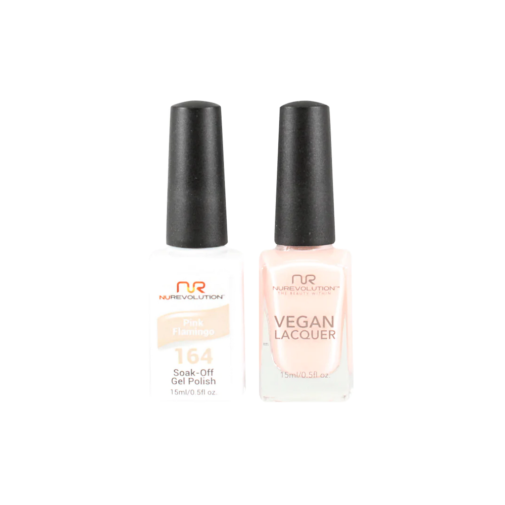 NuRevolution Gel Polish + Nail Lacquer, 164, Pink Flamingo, 0.5oz