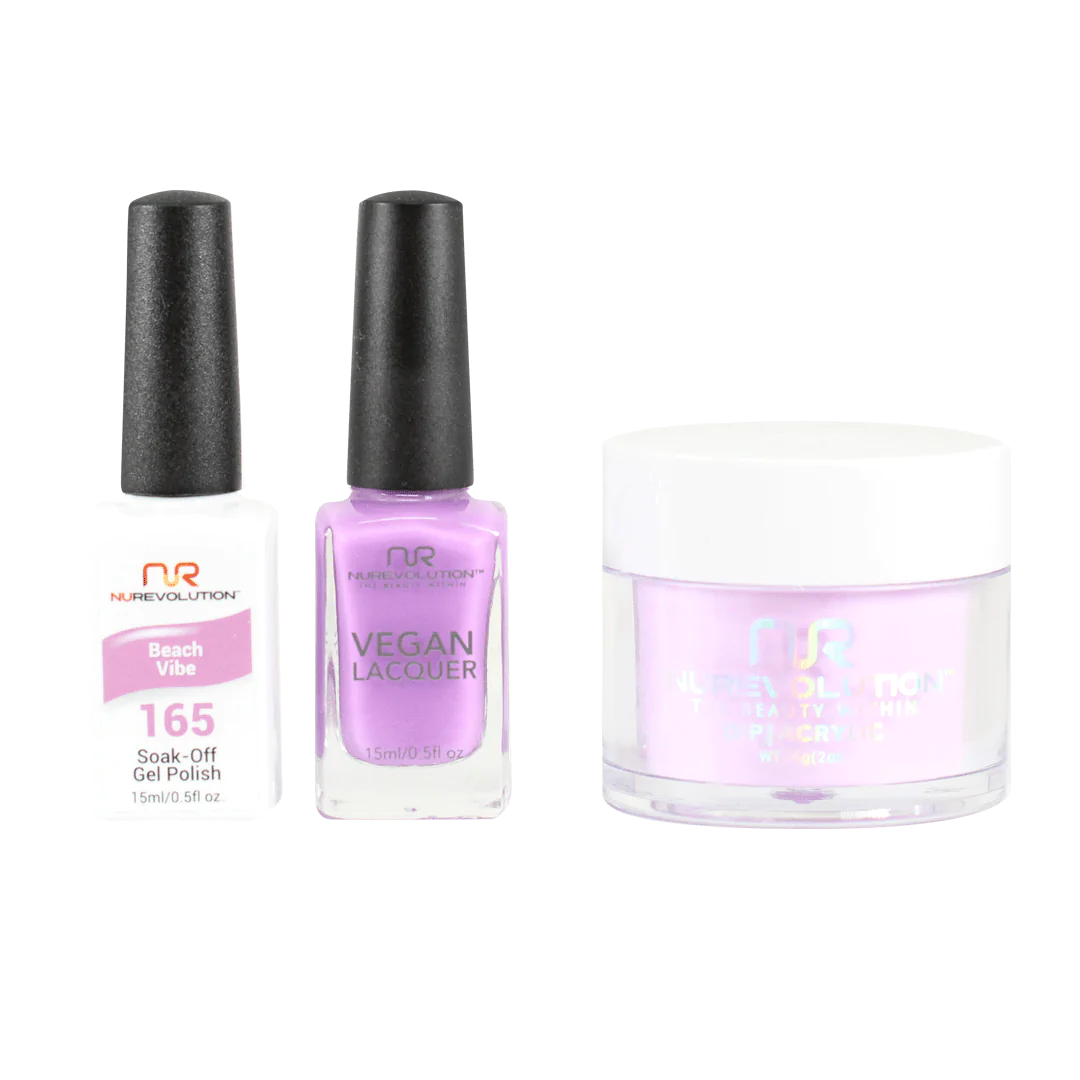 NuRevolution 3in1 Dipping Powder + Gel Polish + Nail Lacquer, 165, Beach Vibe