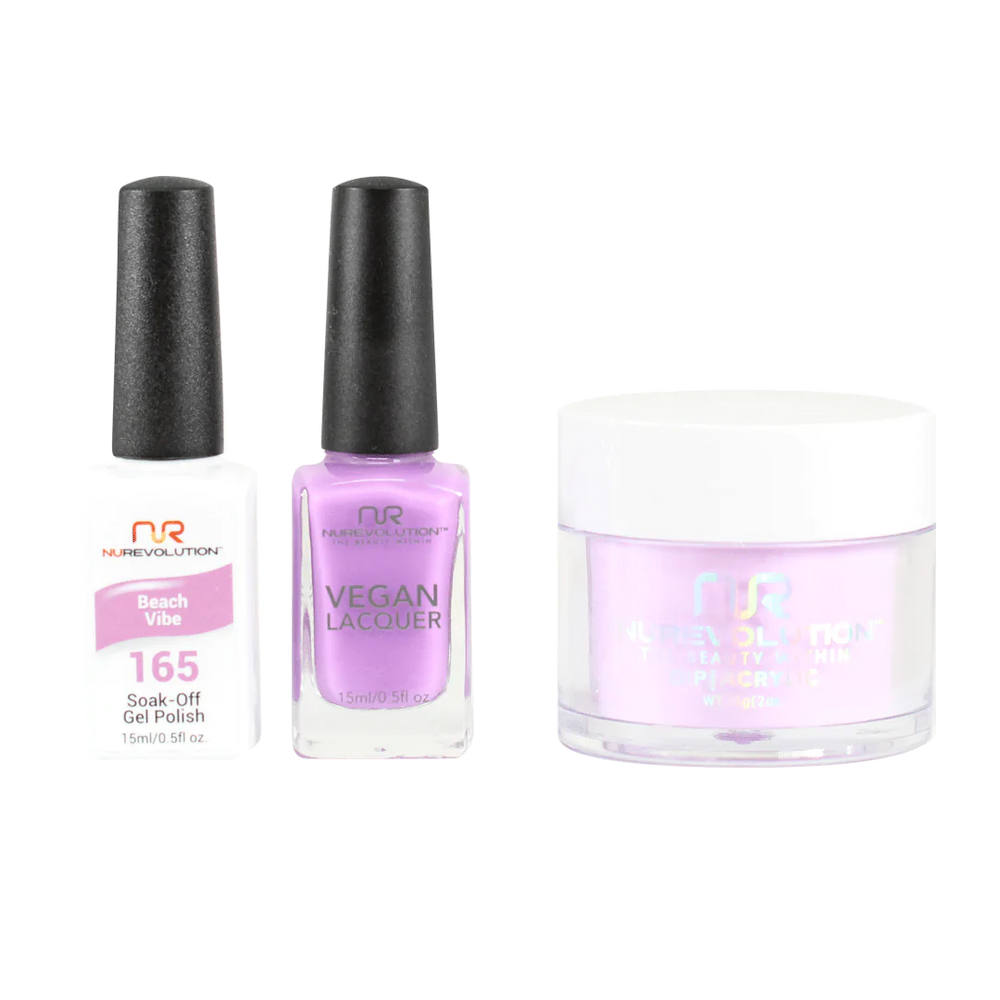 NuRevolution 3in1 Dipping Powder + Gel Polish + Nail Lacquer, 165, Beach Vibe