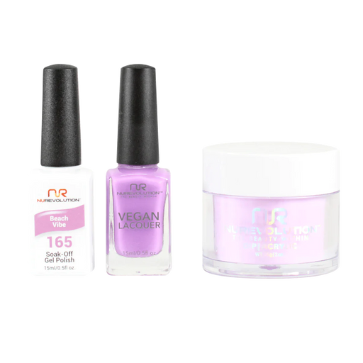 NuRevolution 3in1 Dipping Powder + Gel Polish + Nail Lacquer, 165, Beach Vibe