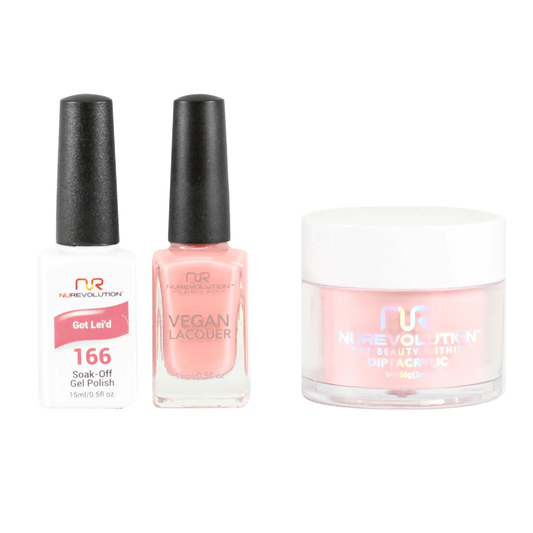 NuRevolution 3in1 Dipping Powder + Gel Polish + Nail Lacquer, 166, Got Lei'd