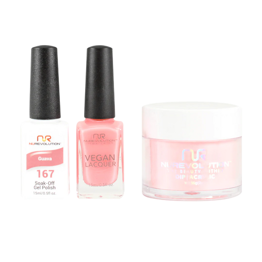 NuRevolution 3in1 Dipping Powder + Gel Polish + Nail Lacquer, 167, Guava