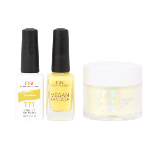 NuRevolution 3in1 Dipping Powder + Gel Polish + Nail Lacquer, 171, Sunshine