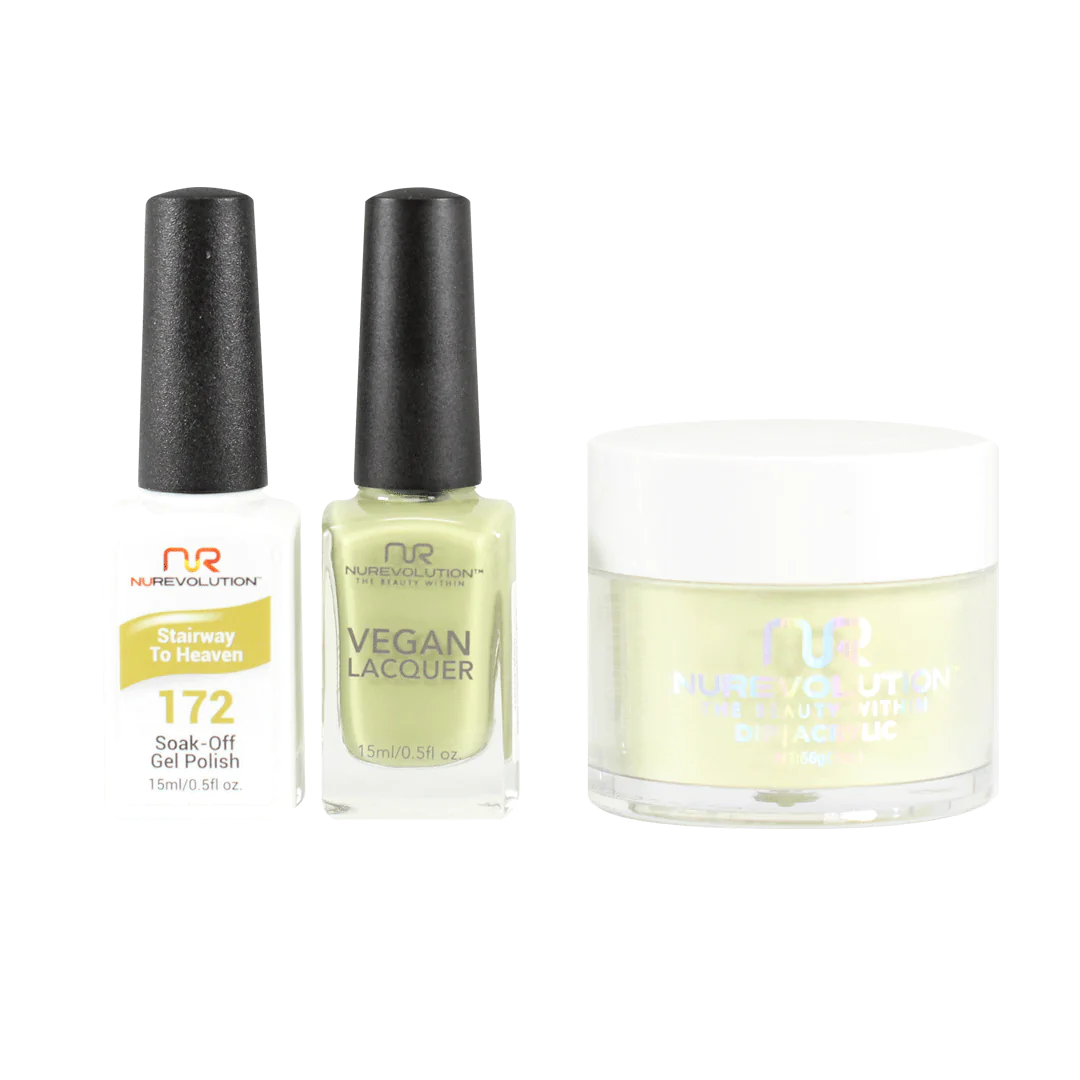 NuRevolution 3in1 Dipping Powder + Gel Polish + Nail Lacquer, 172, Stairway to Heaven