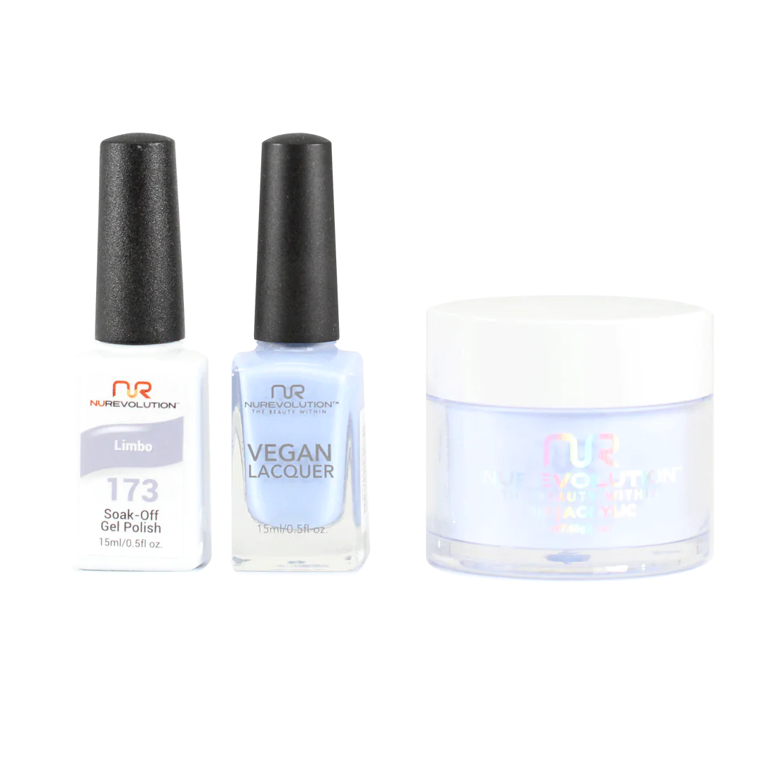 NuRevolution 3in1 Dipping Powder + Gel Polish + Nail Lacquer, 173, Limbo