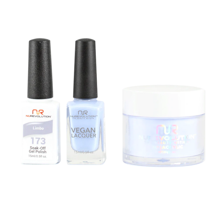 NuRevolution 3in1 Dipping Powder + Gel Polish + Nail Lacquer, 173, Limbo