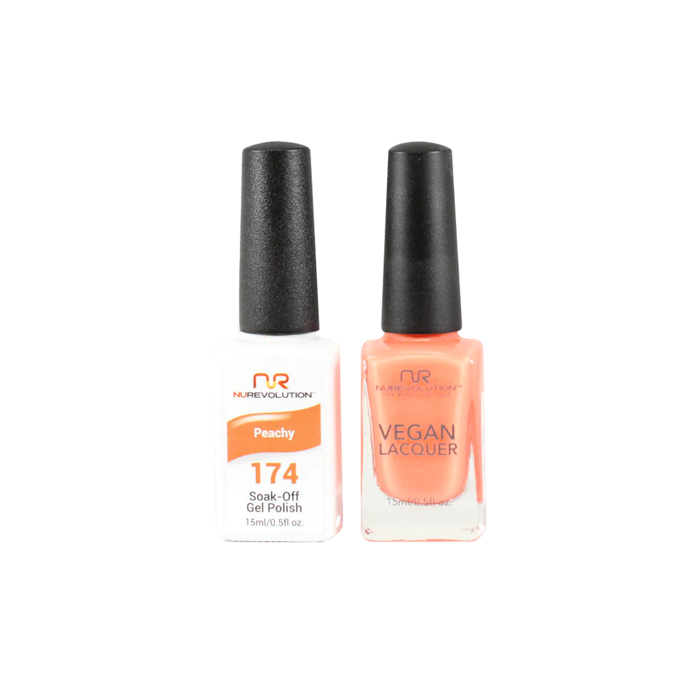 NuRevolution Gel Polish + Nail Lacquer, 174, Peachy, 0.5oz